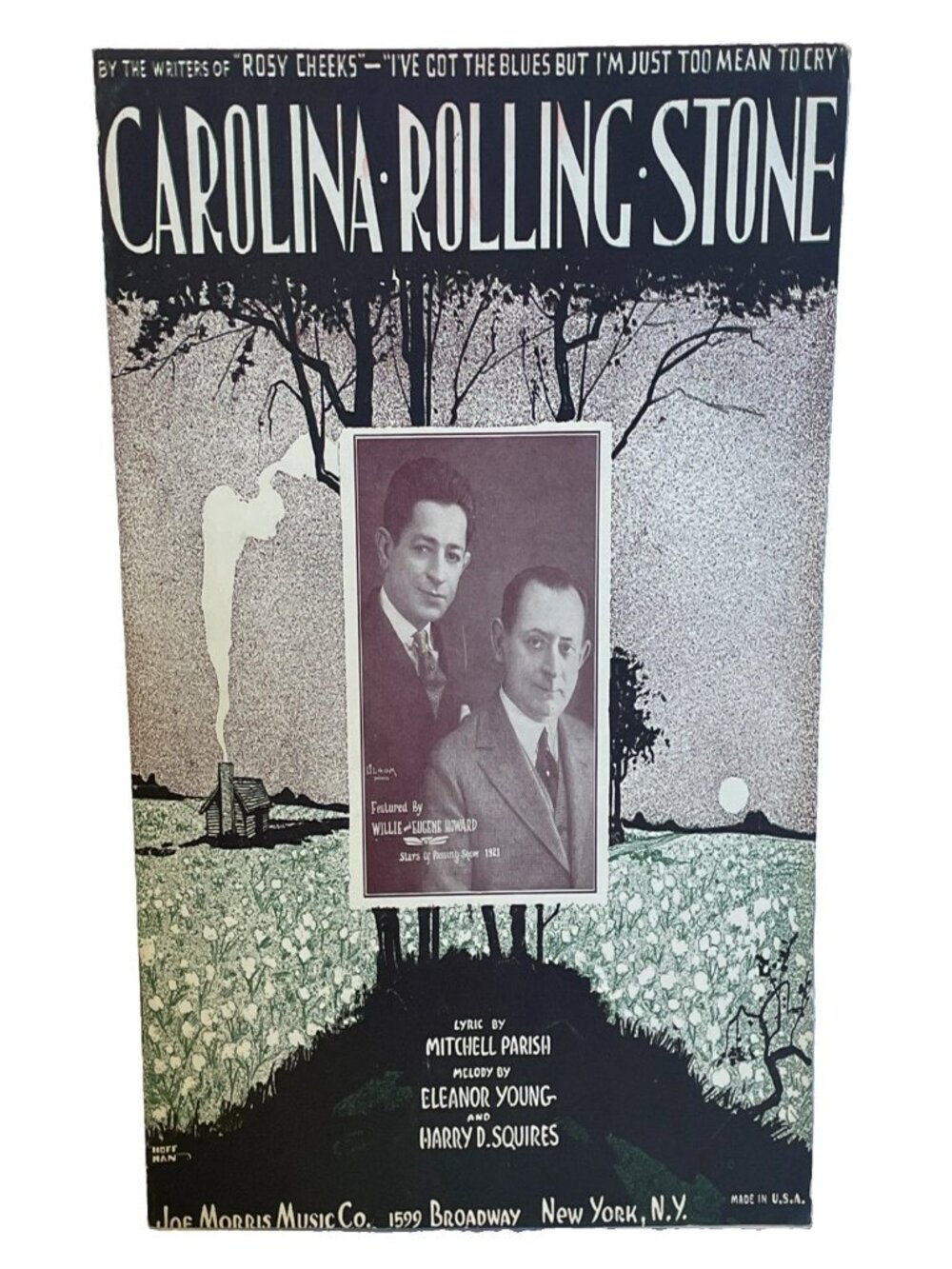 1921 Carolina Rolling Stone Sheet Music Parish Young Squires Willie Eugene Howar